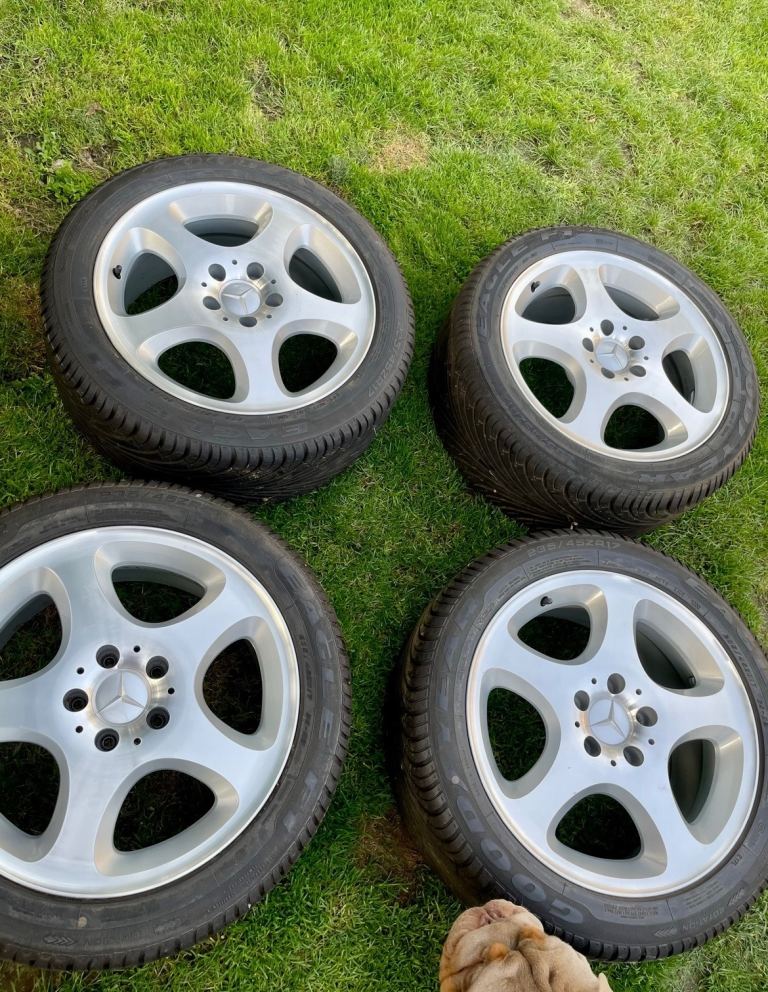 Mercedes w210 original alloys mint - tyres like new 235/45/17 Goodyear eagle f1