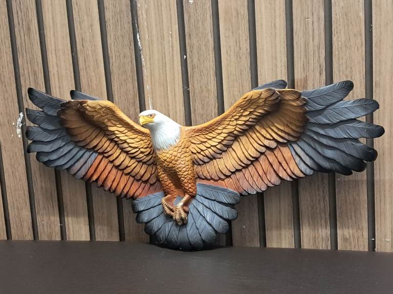 Large Vintage 1970 Fraser Art Bald Eagle. 18inch lenght. Wall Hanging