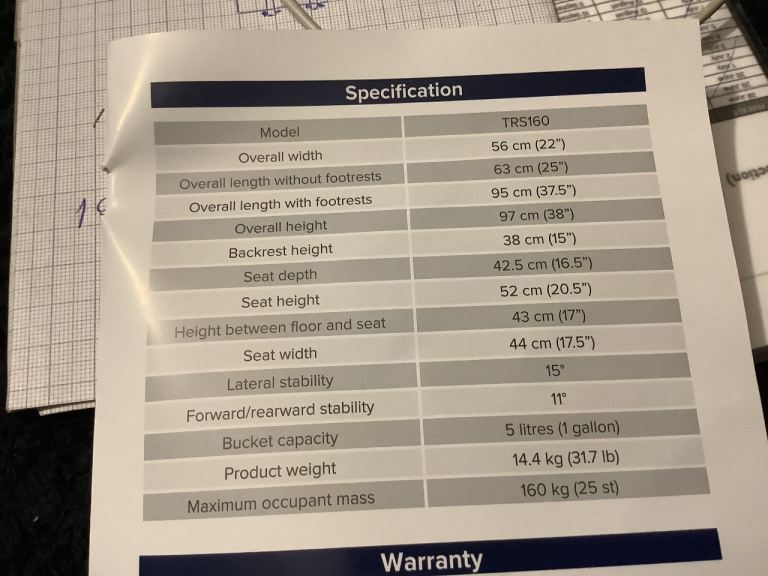 Glideabout wheeled comode. 