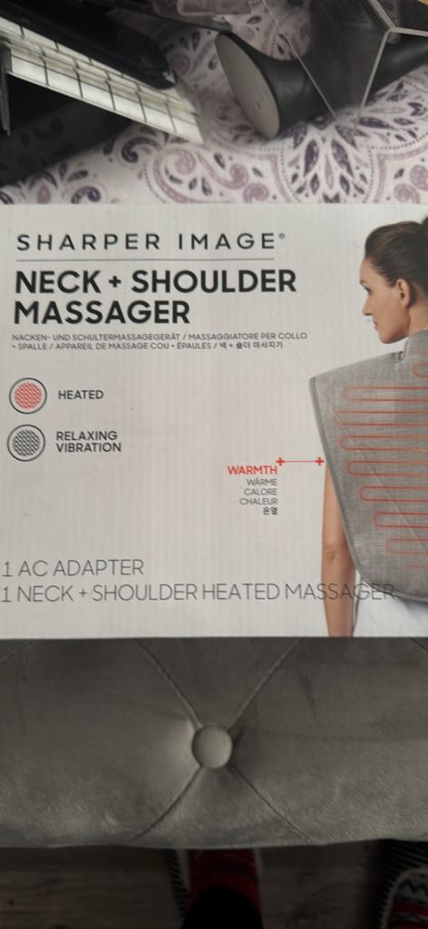 Sharper Image Neck + Shoulder Massager - Heated with Vibration, Brand New