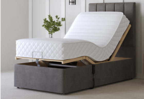 Adjustable Double Divan Bed Base with Headboard