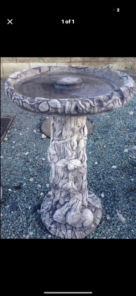 Rabbit birdbath