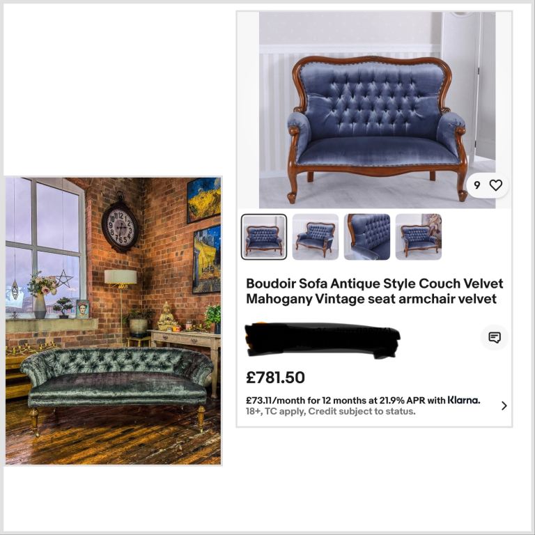 Antique Boudoir Sofa - Recently Reupholstered- Excellent Condition!