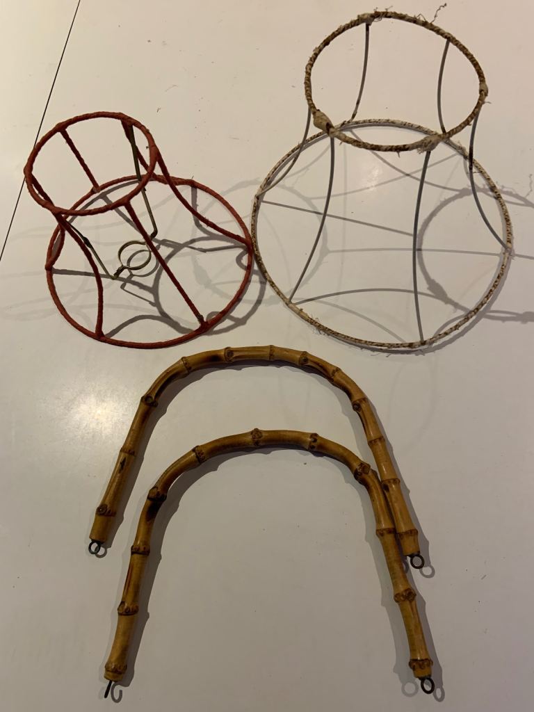 2 lampshade frames 8” and 10”