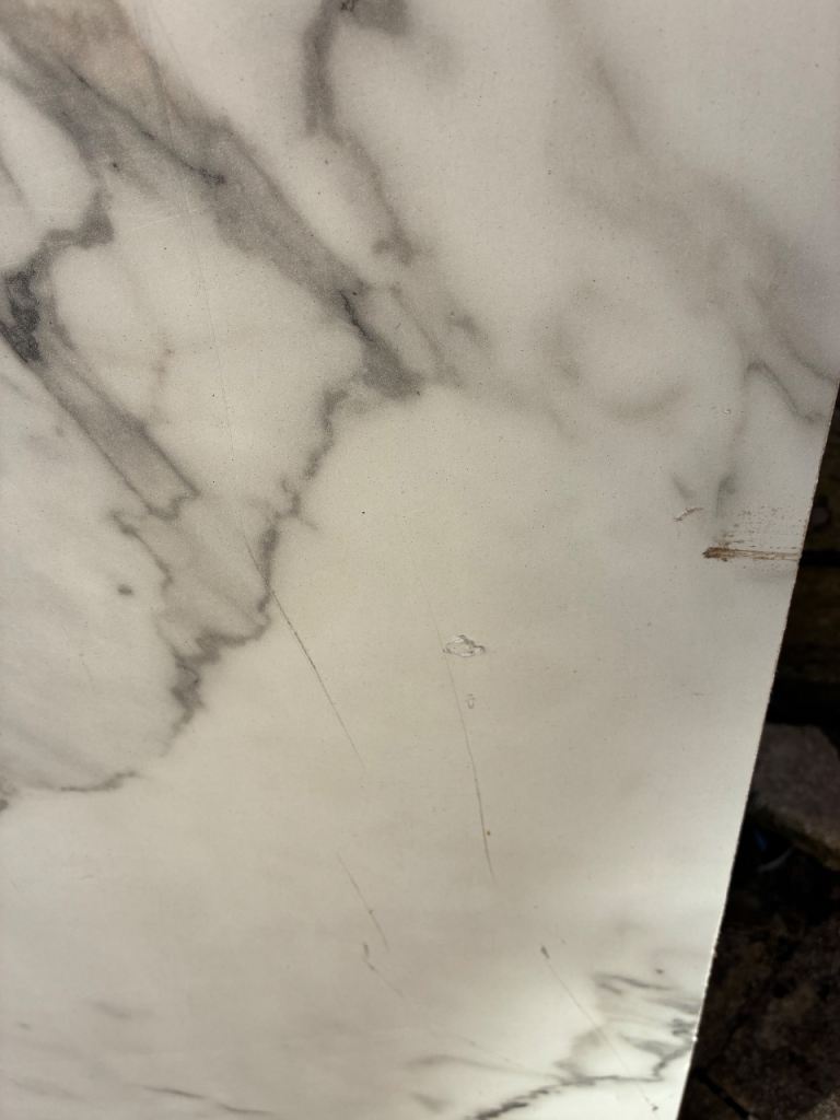 Large Marble Effect Panel - White & Grey, Good Condition