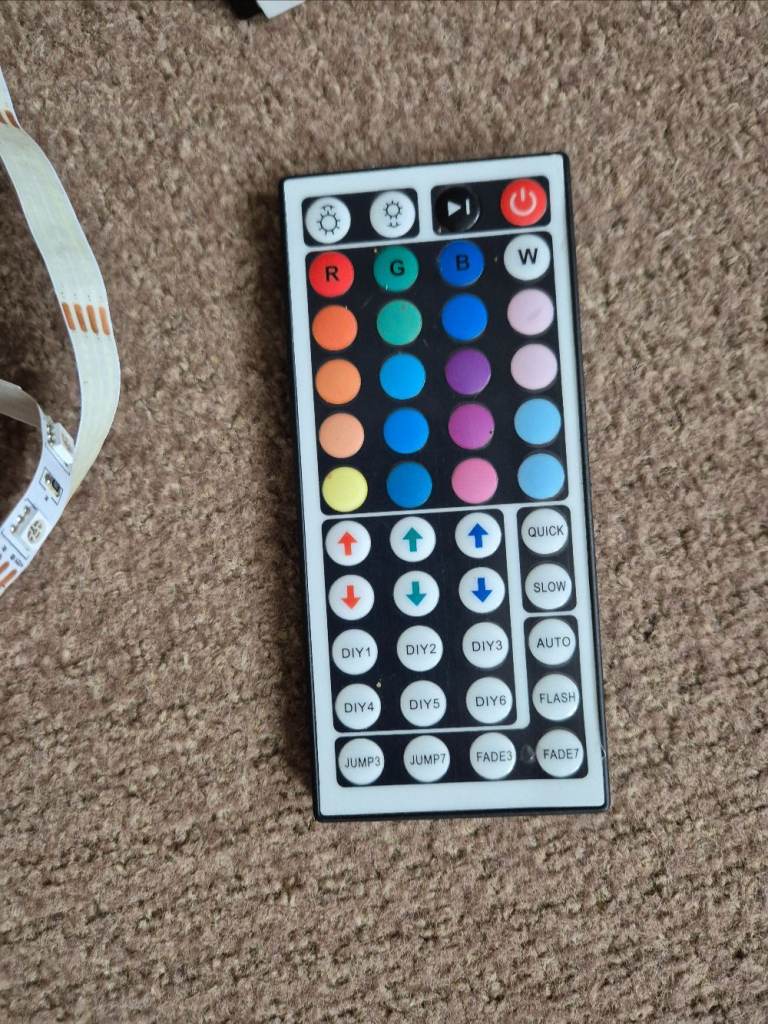 Mains coloured led light strip - just under 2.5m, with remote control