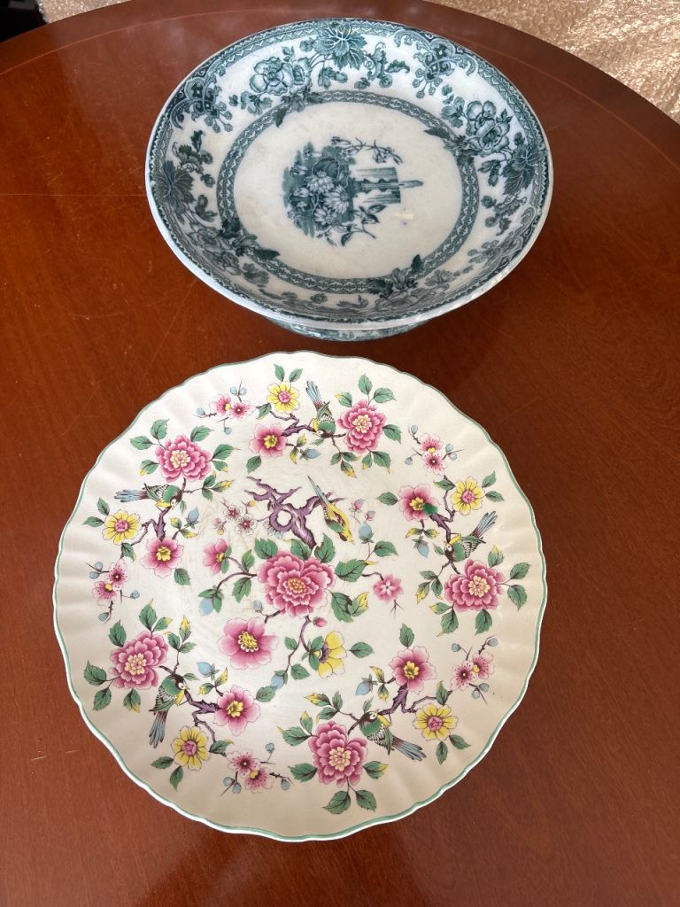 Decorative Ceramic CAKE STANDS – Good Condition, Floral and Scenic Designs
