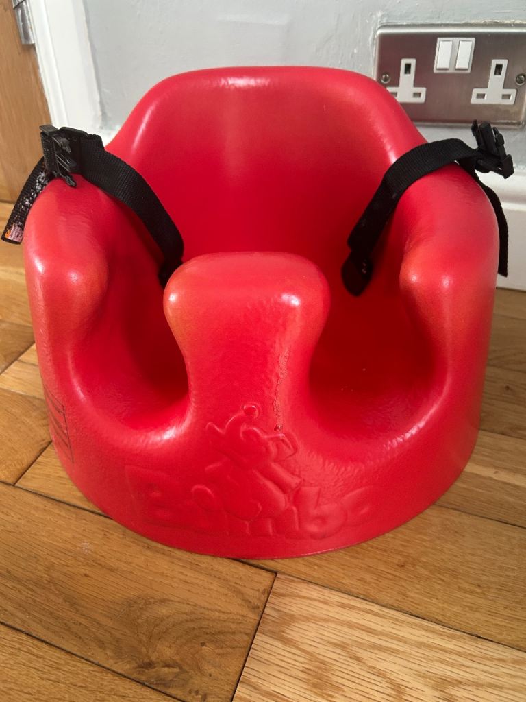 Red Bumbo Baby Seat with Safety Belt