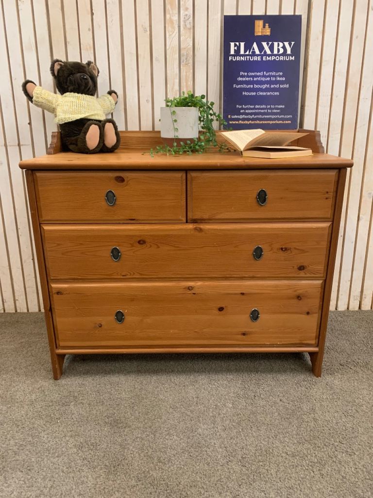 IKEA LEKSVIK Pine Chest of 4 Drawers – Rustic Style Bedroom Storage