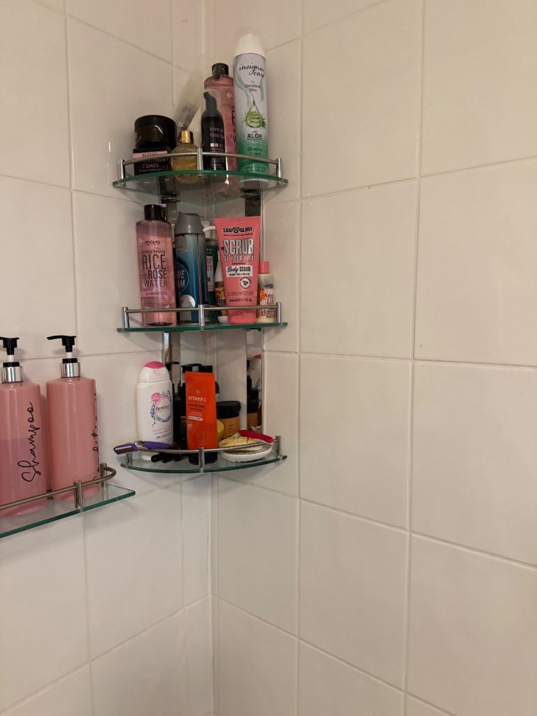 Clear Glass Corner Bathroom Shelves - New & Used Available