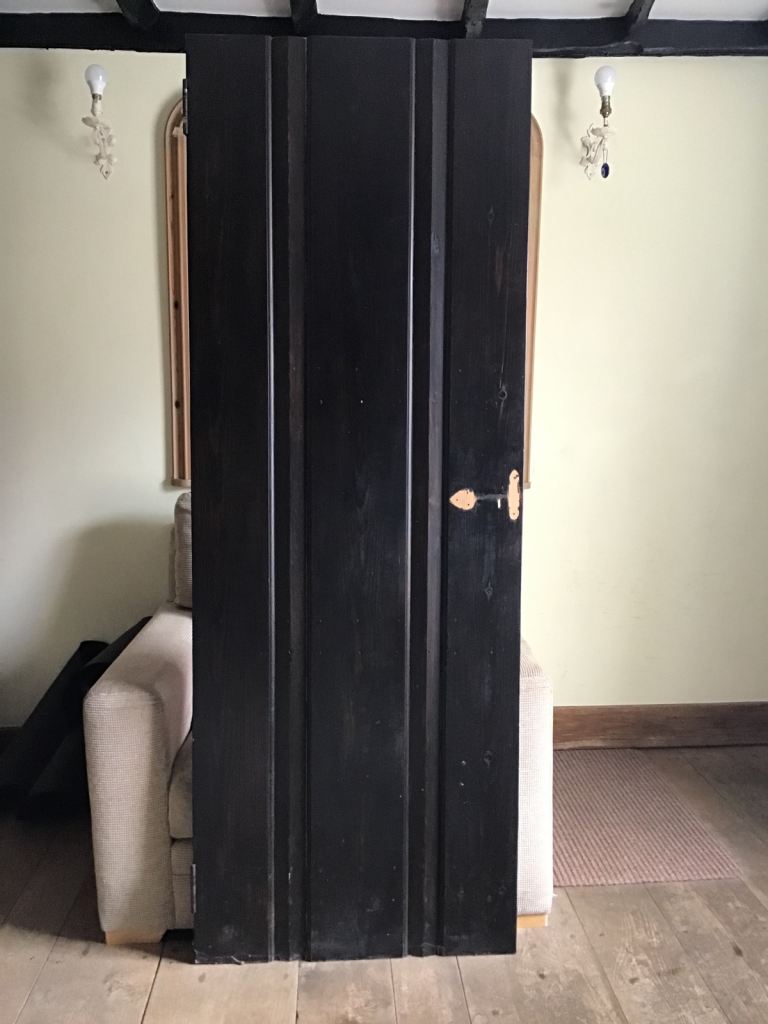 image for Heavy Solid wooden door - 187.5cms H x 67.5cms W x 2cms thick+3cms brace - dark stained 