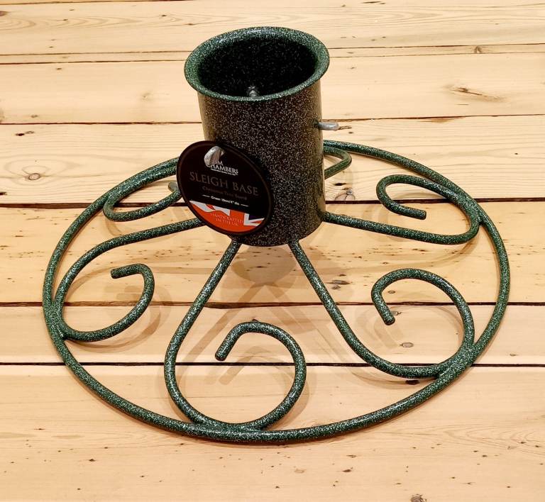 Sturdy Metal Christmas Tree Stand In Glittery Green (Brand - Tom Chambers)