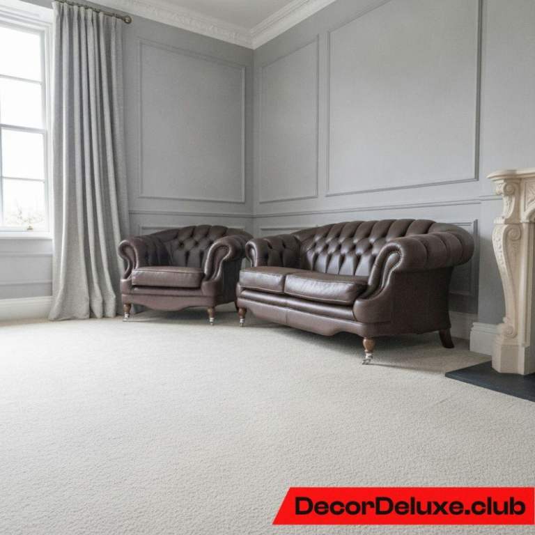 Brown Leather Chesterfield Armchair & Two-Seater Sofa Suite Delivery Available 019A