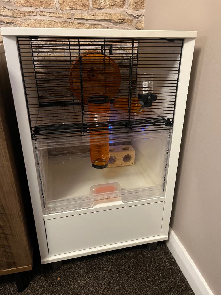 Omlet white Qute hamster and gerbil cage with storage 