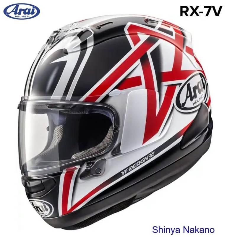 RARE #ARAI RX-7V MOTORCYCLE HELMET - SHINYA #NAKANO - MEDIUM - MINT COND - £700