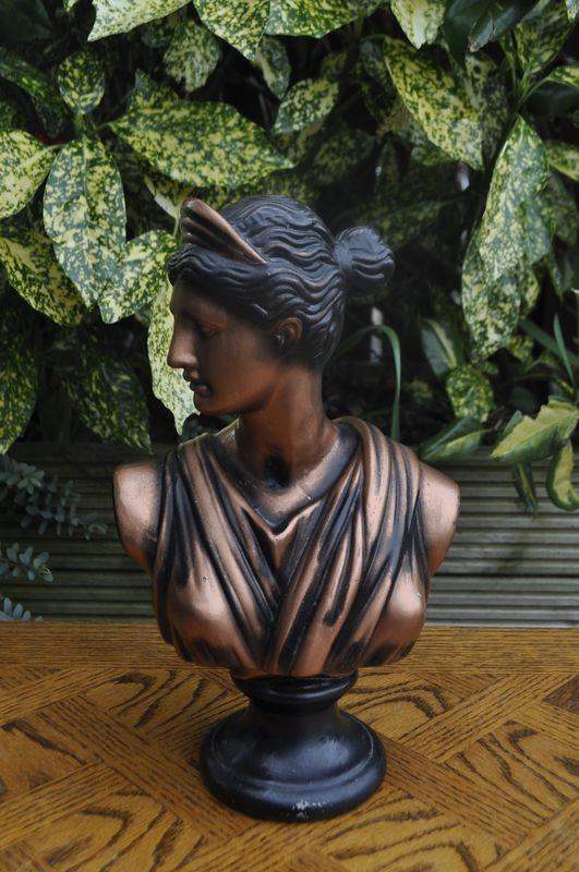 Vintage Danish Grecian copper coloured ceramic bust