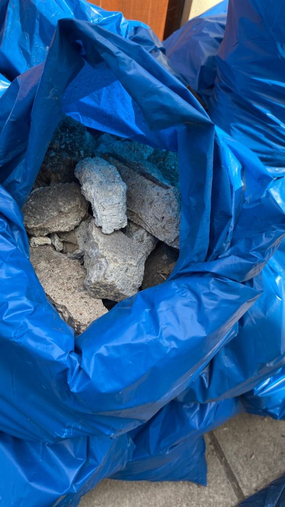 Rubble and Concrete Waste in Bags – Ready for Collection