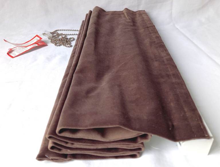 NEW Brown Velvet Roman Blind Fully Lined From Blinds Direct 94cm x 54cm NEW