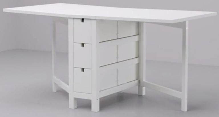 IKEA NORDEN Gateleg Table — White, Extendable (26/89/152 × 80 cm)