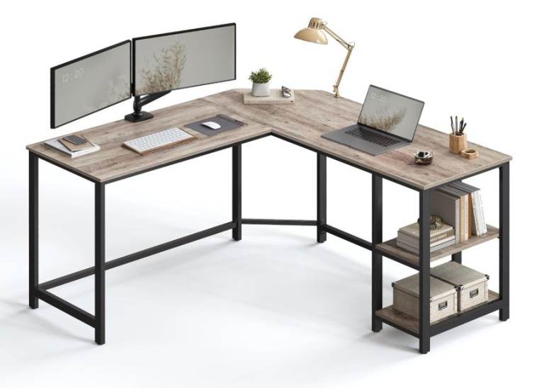 VASAGLE by songmics computer desk – L shaped corner desk 138 x138 x 76 cm 