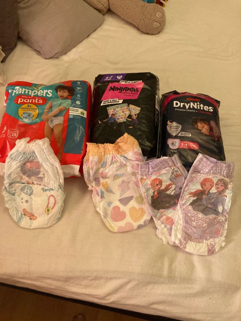 3 x packs Nappy pants Huggies and Pampers