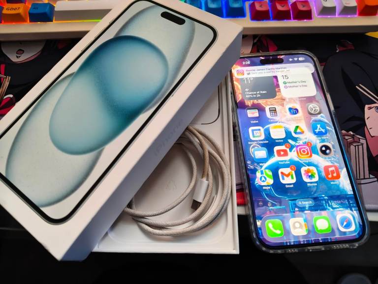 Apple iPhone 15 plus blue 128gb Unlocked 