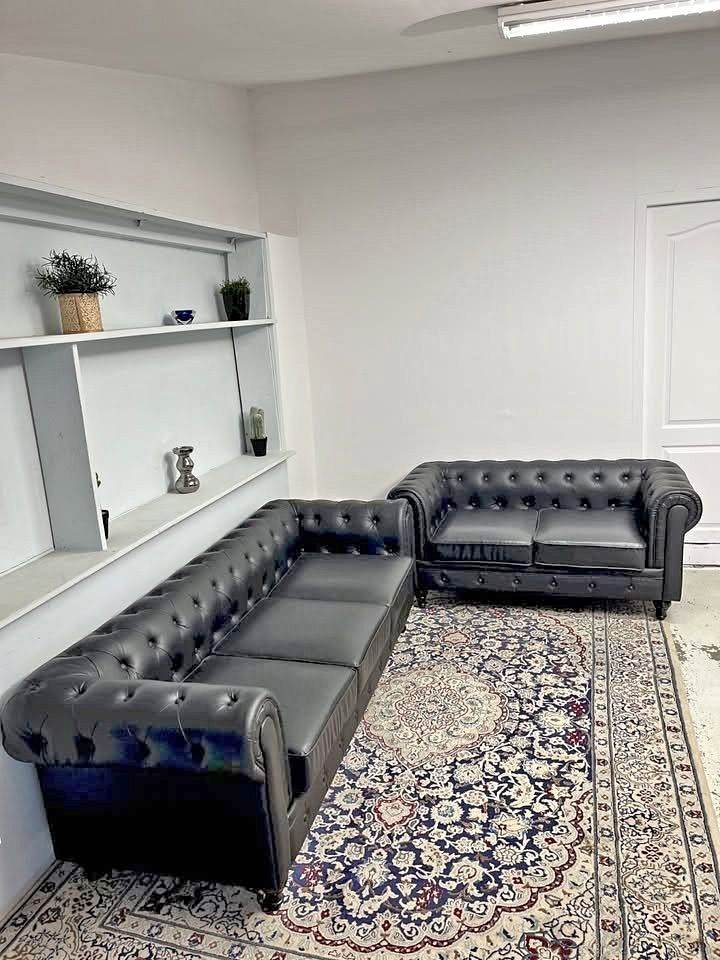👑Leather Chesterfield Sofa | Hand-Buttoned Deep Tufted Design | FREE Delivery & Cash on Delivery💸