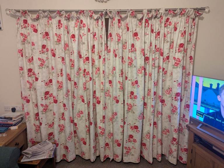 Laura Ashley Rose Made to Measure Curtains. Heavy