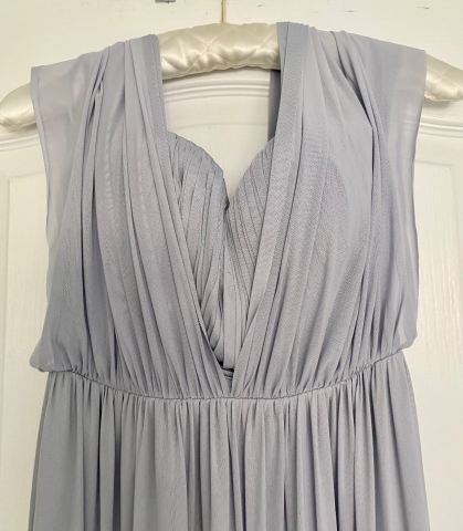 chinese dress ladies Bella White Mesh Plunge Maxi Dress