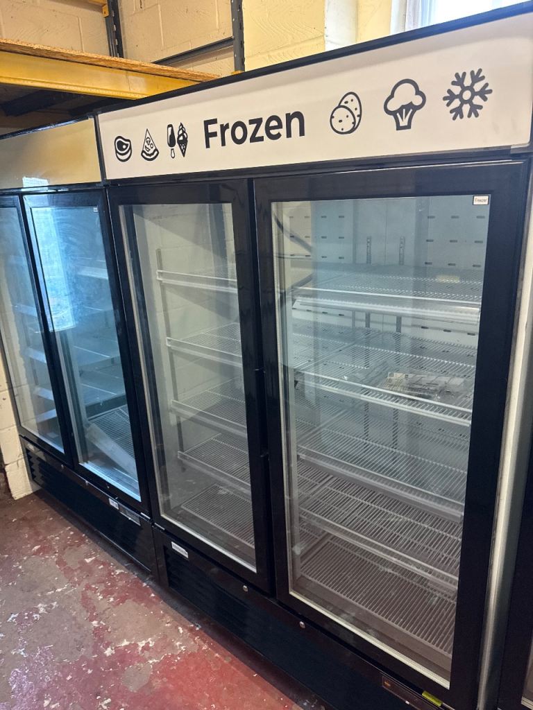 Commercial upright display double freezer cafe shop restaurant supermarket 