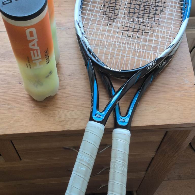 Head Radical Tennis Rackets (Pair) with Tennis Balls – Good Condition