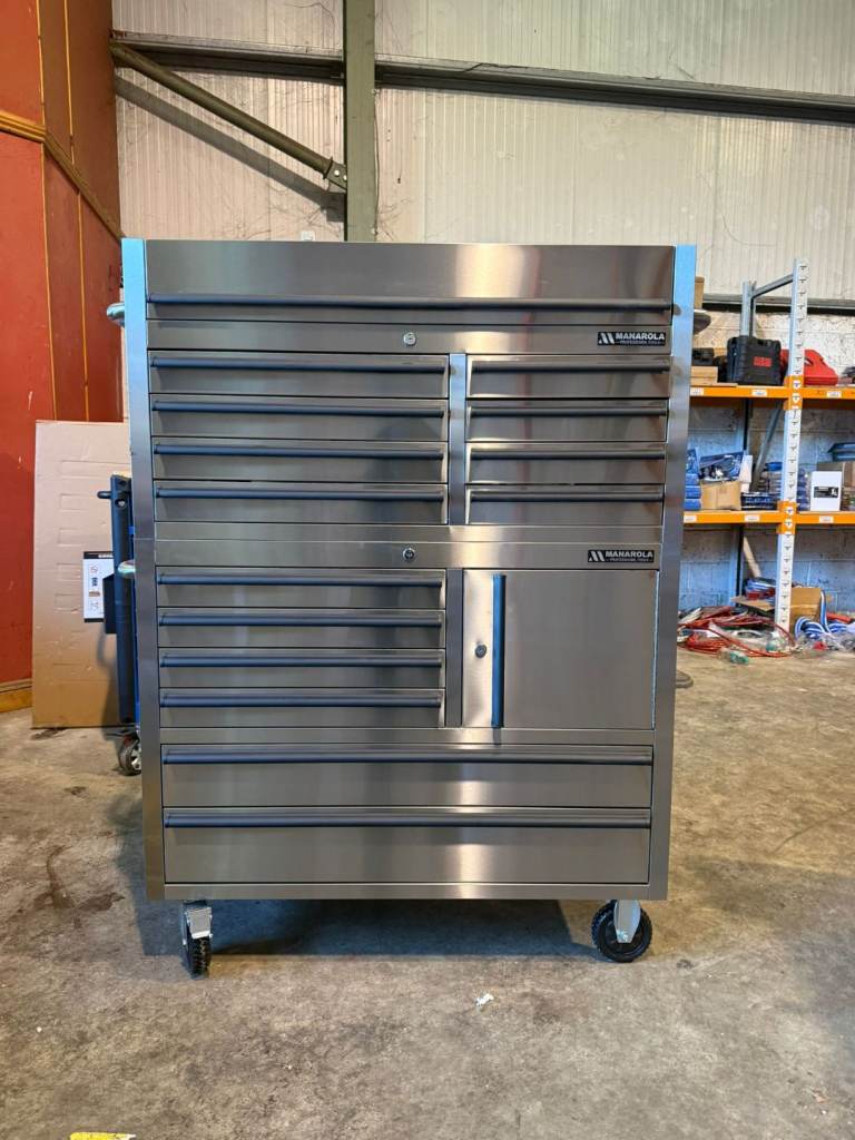 41" Wide Stainless Steel 14 Drawer Roller Tool Box Chest Cabinet