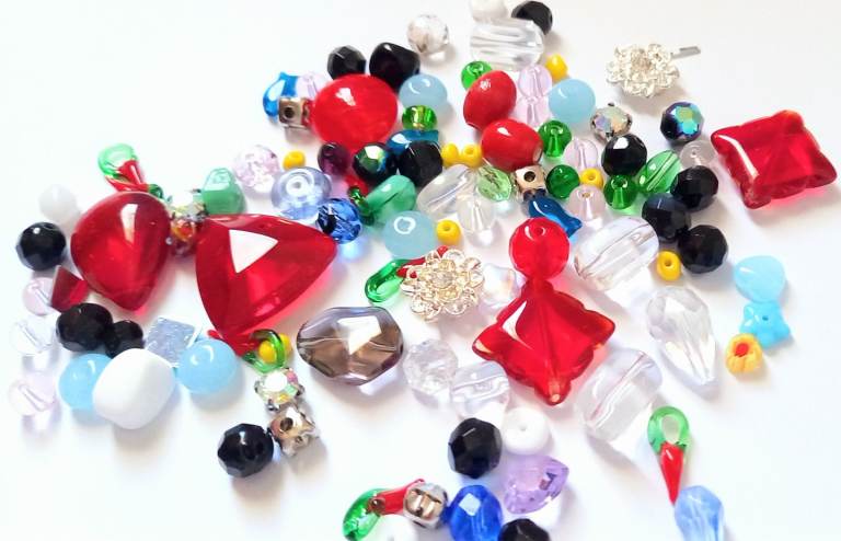 Glass Bead Mix,  Czech Glass Crystal Jewellery Beads, Pearls Earrings Bracelets Art Gems