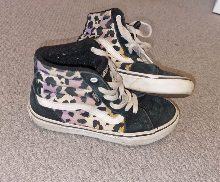 Vans Kids Filmore High Top Animal Black Purple Size 1 