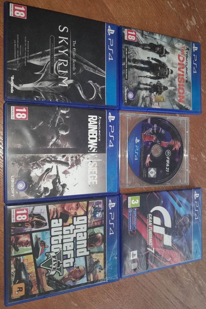 Ps4 ps5 game bundle inc gta 5 gran turismo 7 skyrim rainbox 6 fifa 21 division