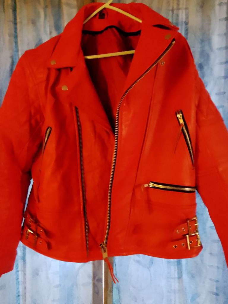Leather jacket biker jacket medium mens 