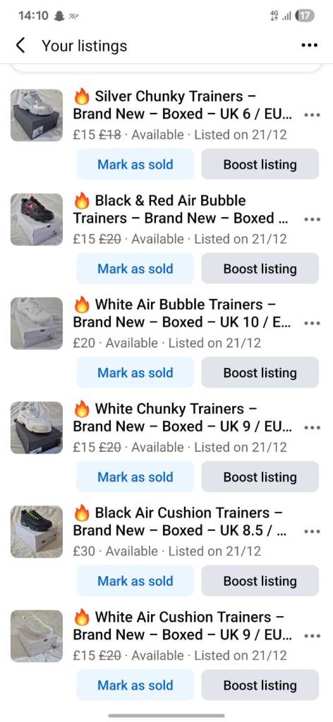 🔥 Brand New Trainers – Multiple Styles & Sizes – Boxed – Quick Sale 🔥