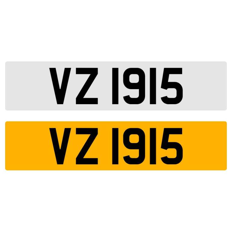 VZ 1915 NUMBER PLATE REGISTRATION 3X2 NUMBERPLATE CHERISHED DATELESS