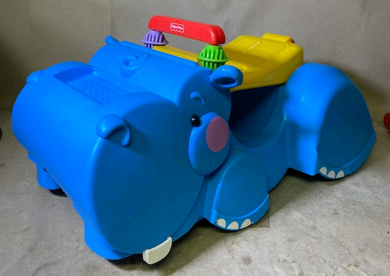 image for Fisher price peek a blocks vintage push along toy