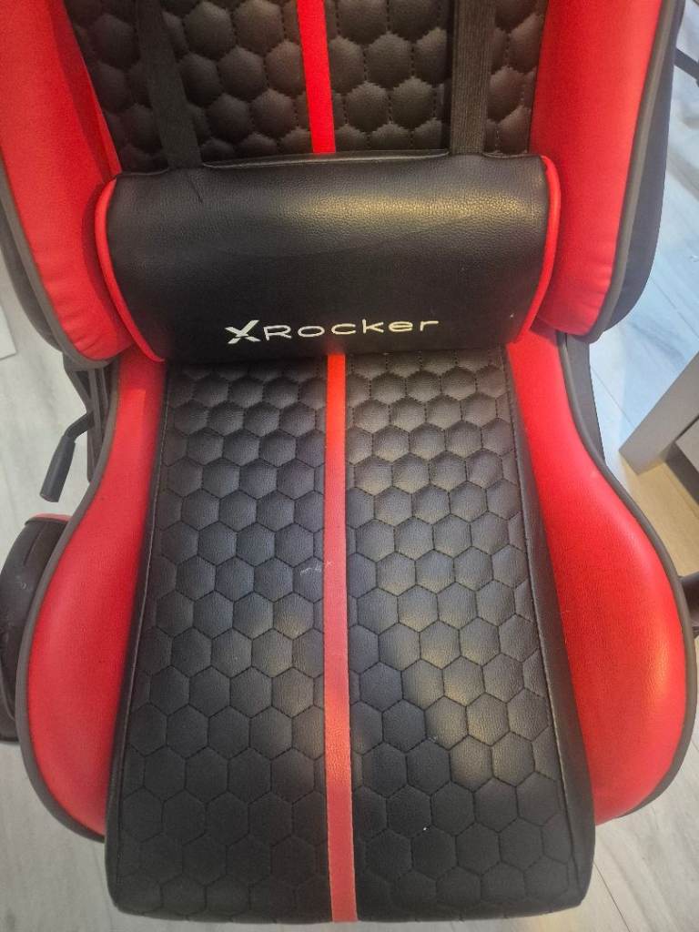 Red and black x rocker gaming chair 