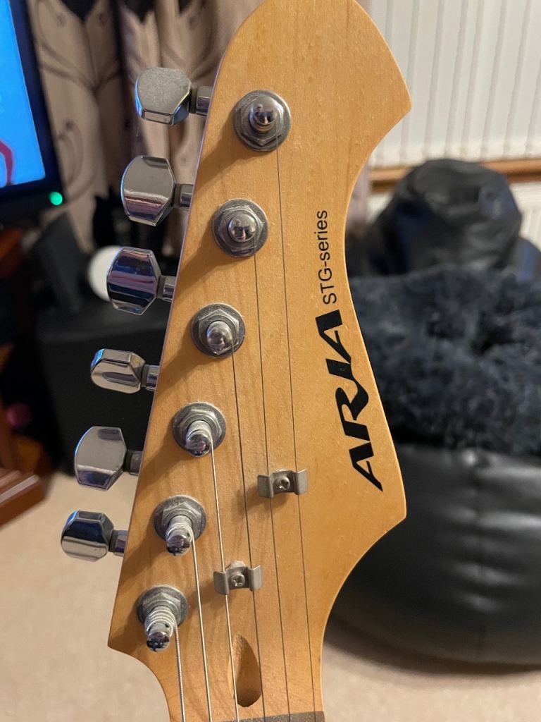 Aria STG series electric guitar with amplifier & stand