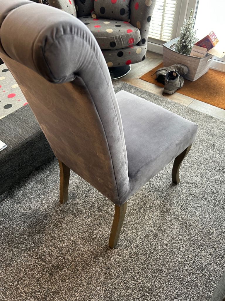Grey velvet chair 