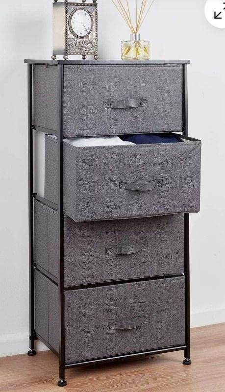 Brand New 4 Drawers - Fabric Chest of Drawers with Large Storage Space, Modern Tall Tower