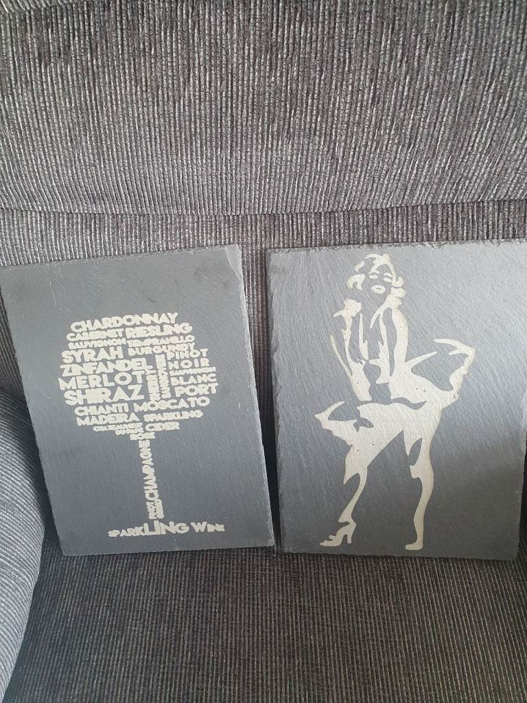 Decorated  slate tiles 