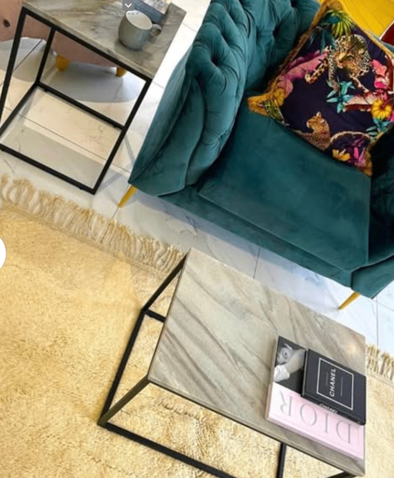 REDUCED TO GO - 2 Genuine Grey Marble Coffee and End Tables Pair  Brand NEW Boxed