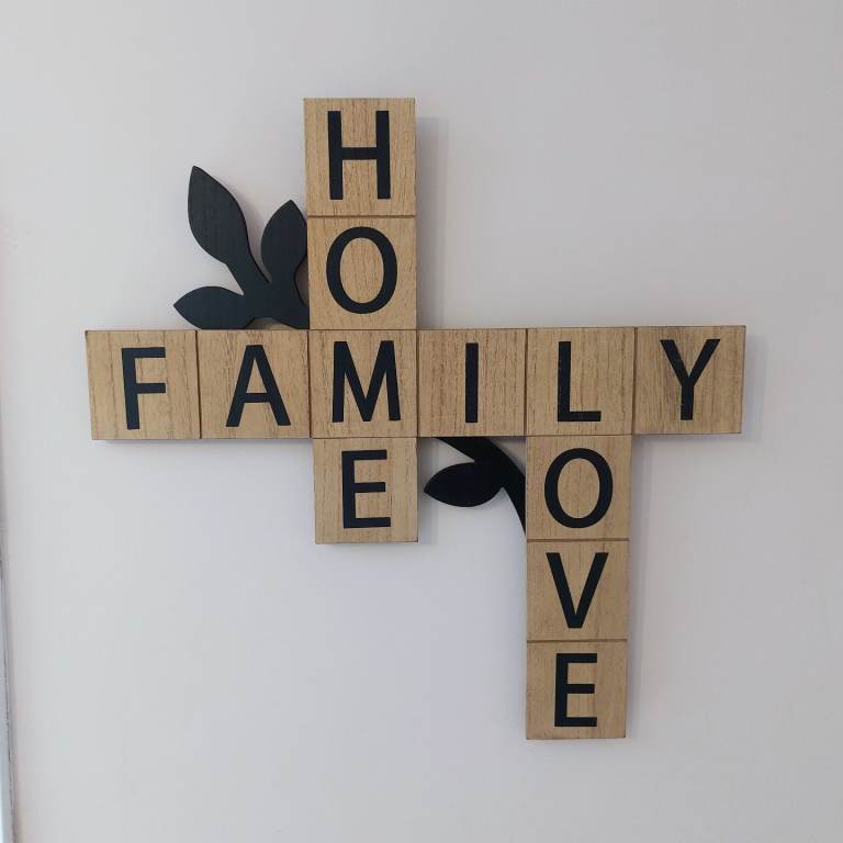 Crossword Design Family Home Love Wall Art