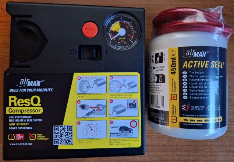 AirMan ResQ Compressor Flat Tyre Repair Sealant Kit