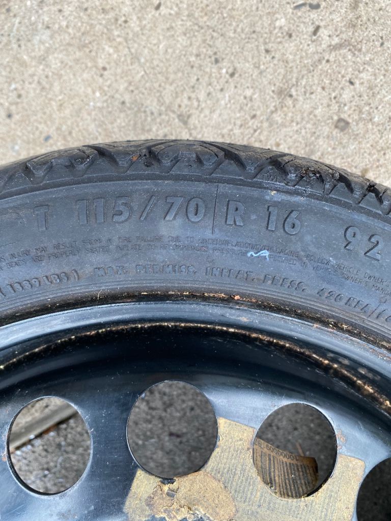 Vauxhall spare wheel