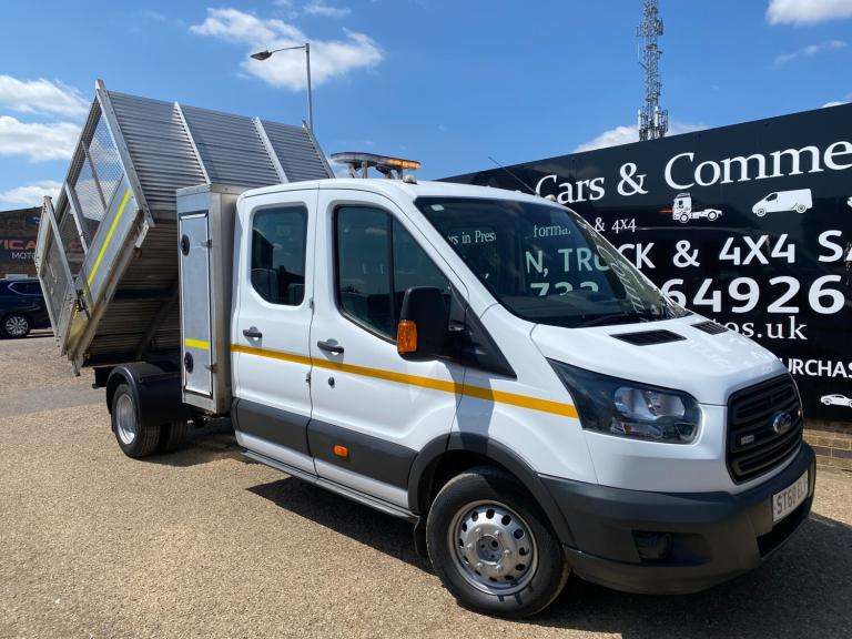 2018 Ford Transit 350 2.0 TDCi 105ps L3 LWB CREW CAB CAGED TIPPER 7 SEATER 1 OWNR FSH TOOLBOX Tip...