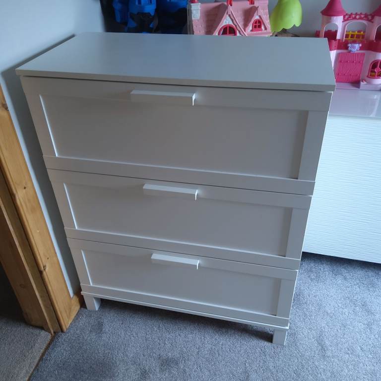 Ikea White 3 Drawer Chest of Drawers